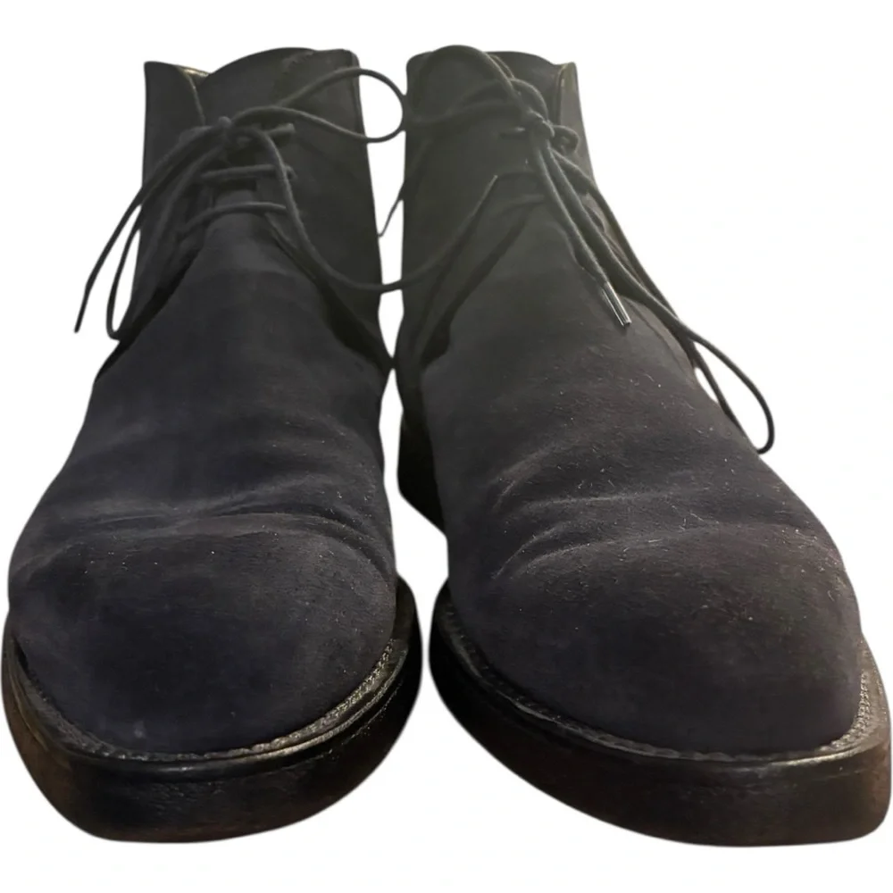 Cesare Paciotti Navy Blue Suede Lace-Up Chelsea Ankle Boots Size EU 40 US 7